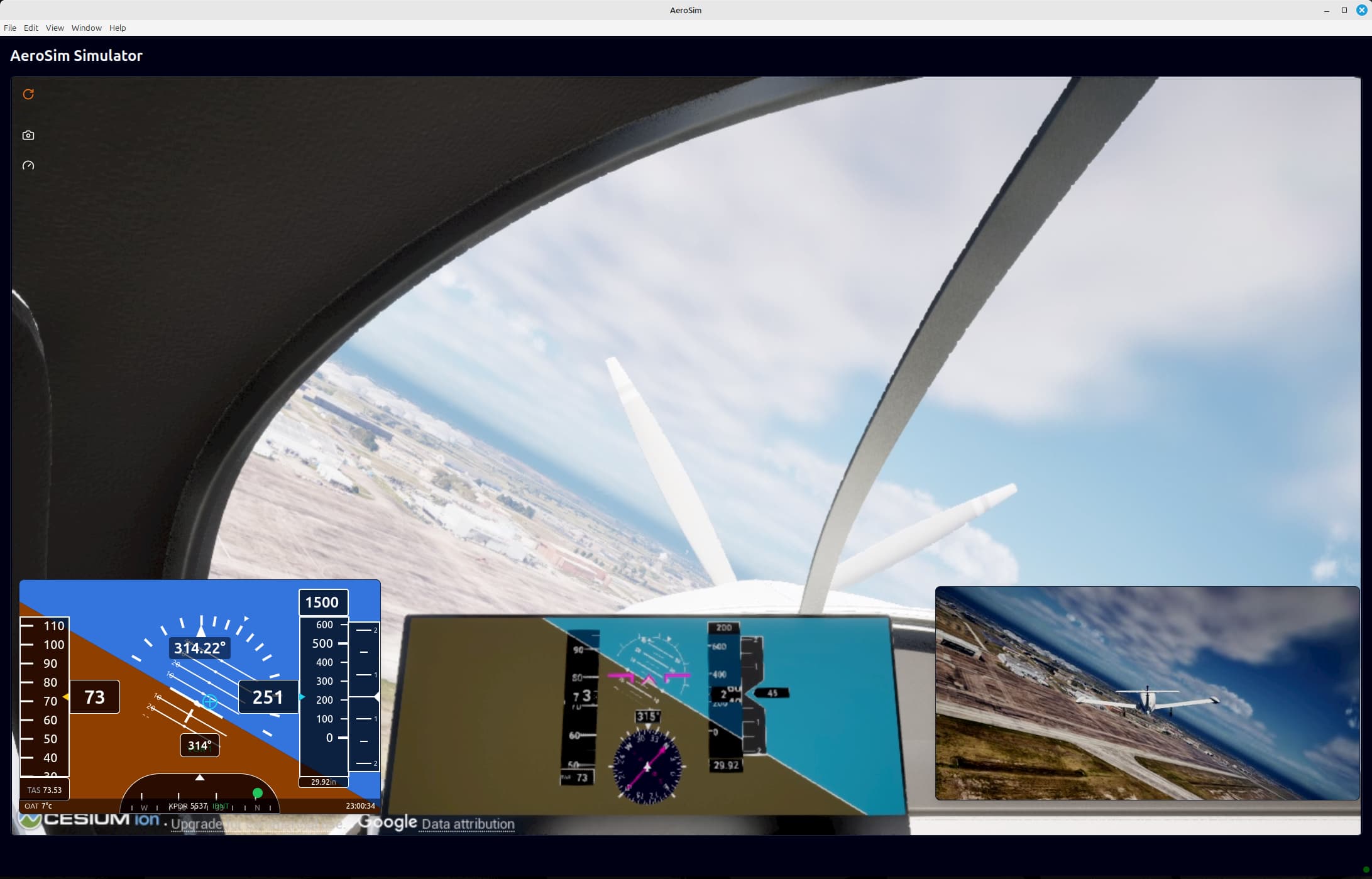 AeroSim Unreal rendering application